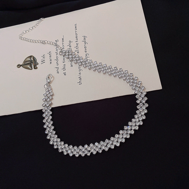 Korean Diamond Geometry Necklace