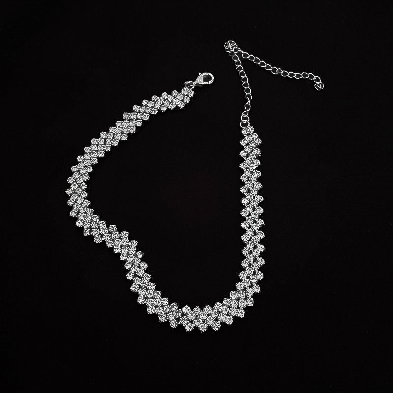 Korean Diamond Geometry Necklace