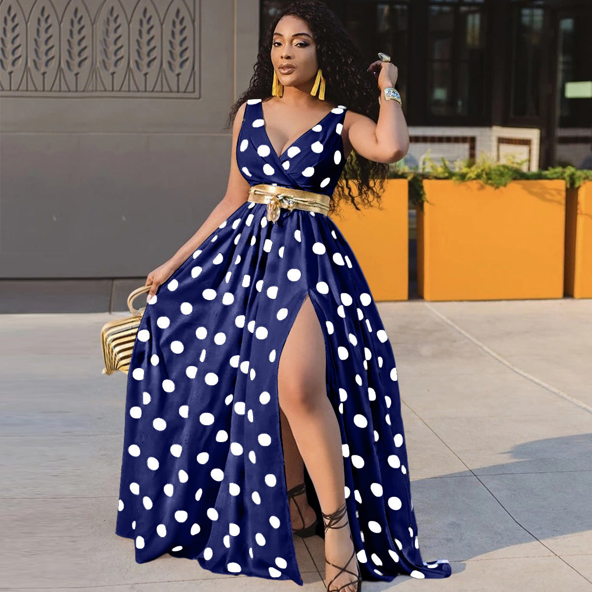 Printed Strap Swing Dress