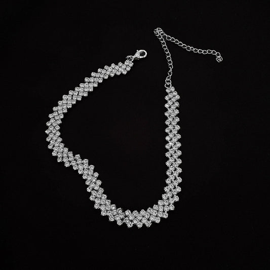 Korean Diamond Geometry Necklace