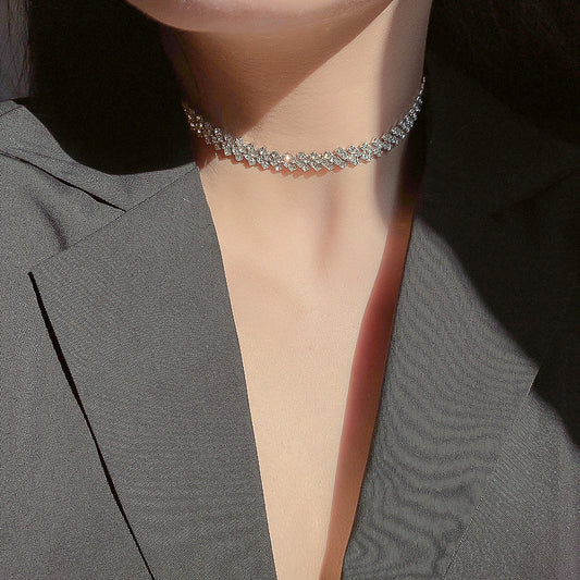 Korean Diamond Geometry Necklace