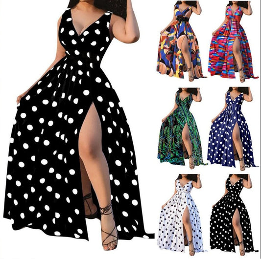 Printed Strap Swing Dress
